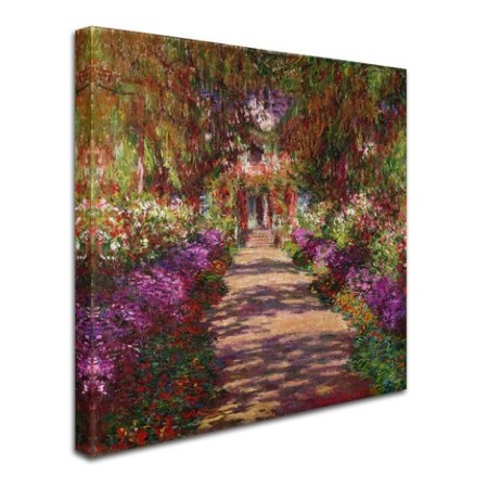 Trademark Fine Art Claude Monet 'A Pathway in Monet's Garden' Canvas Art, 24x24 BL01173-C2424GG